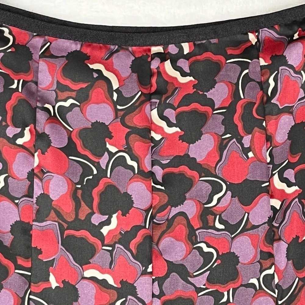 Axcess by Liz Claiborne Abstract Floral Print Flared Midi Skirt Size 14